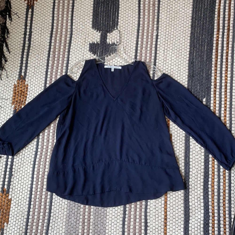 Cold Shoulder Navy Top - M - Collective Concepts